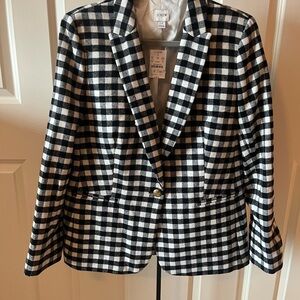 J. Crew wool blend Black and White Checkered Women's Blazer